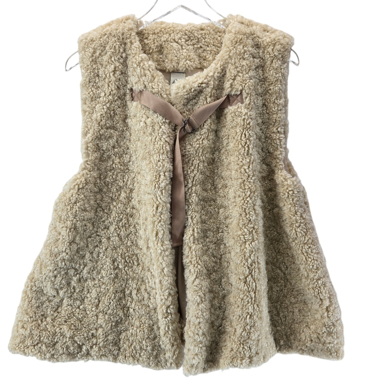 Anthropologie Akemi + Kin Faux Sherpa Vest One Size Cream Ivory Oversized Boho