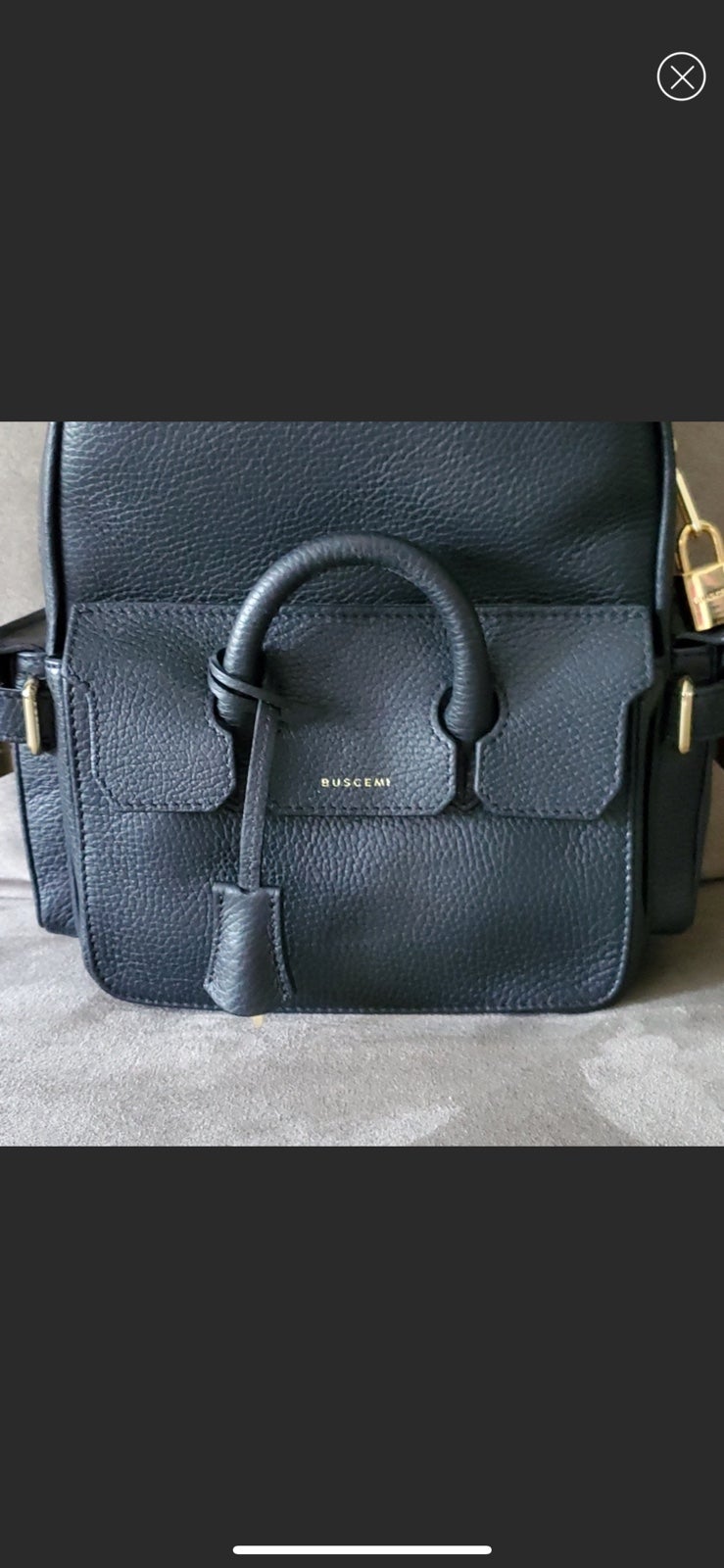 Buscemi Mini PhD black leather backpack
