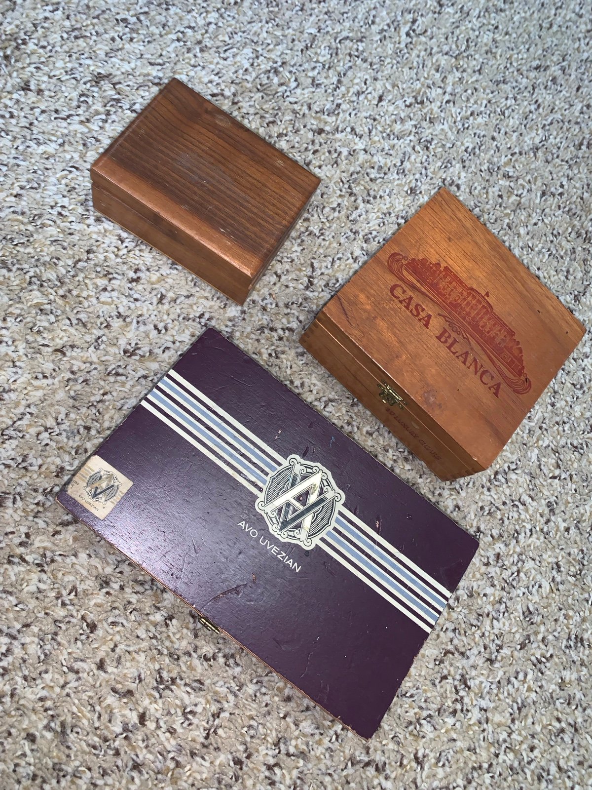 Antique wooden boxes