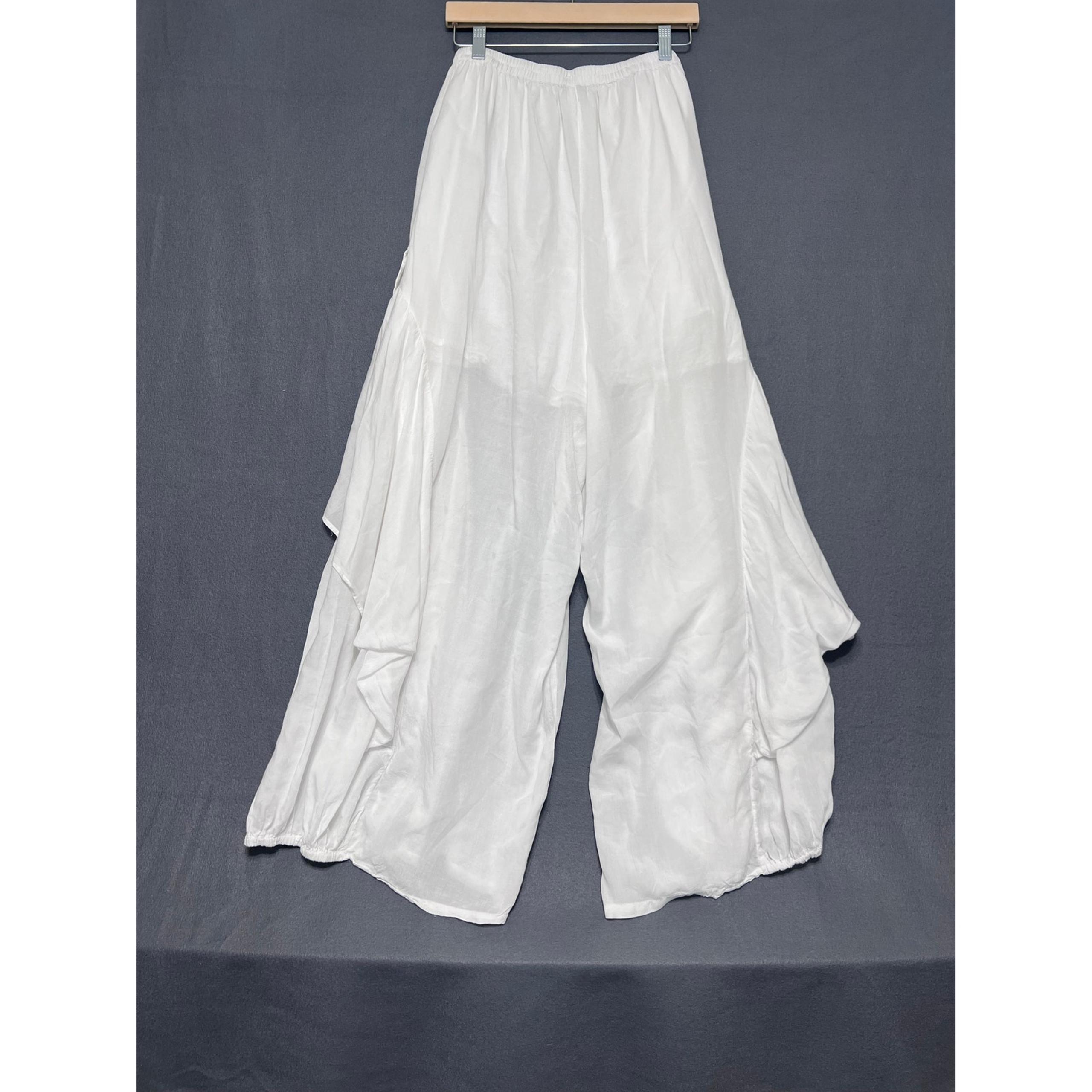 Pegasus Woman White Gauzy Sheer Lined Wide Leg pants Women’s 1X/2X pockets Beach
