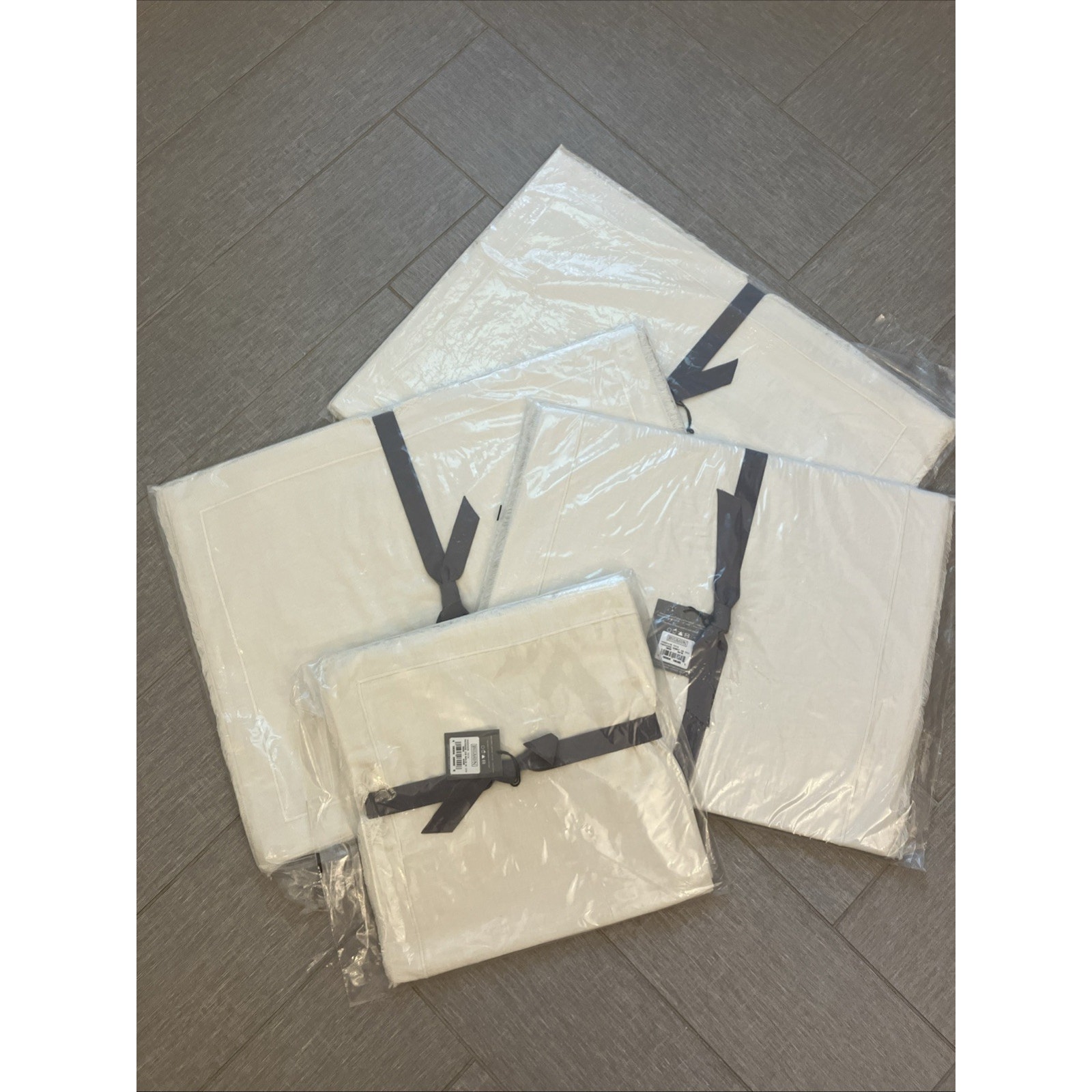 Restoration Hardware RH Ivory Belgian Linen Frayed Edge Placemats Napkins Runner