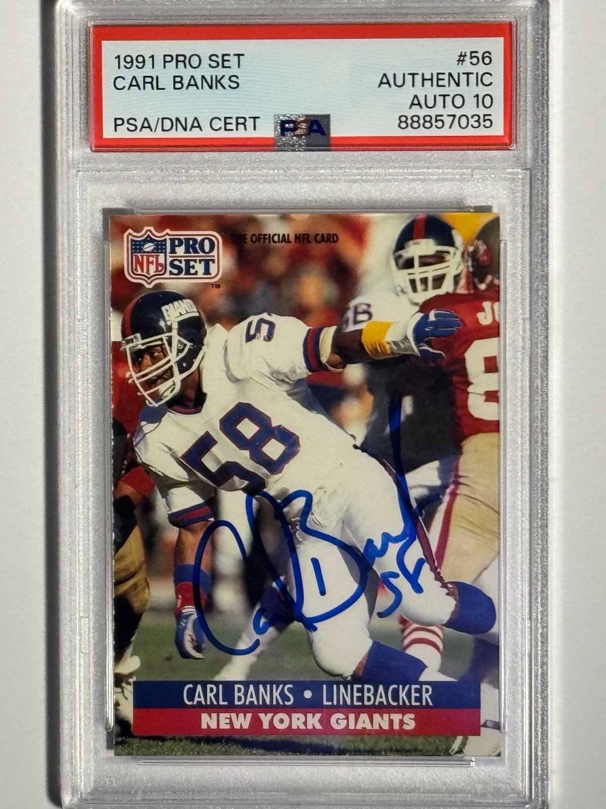 1991 Pro Set #56 Carl Banks Auto PSA 10 POP 1