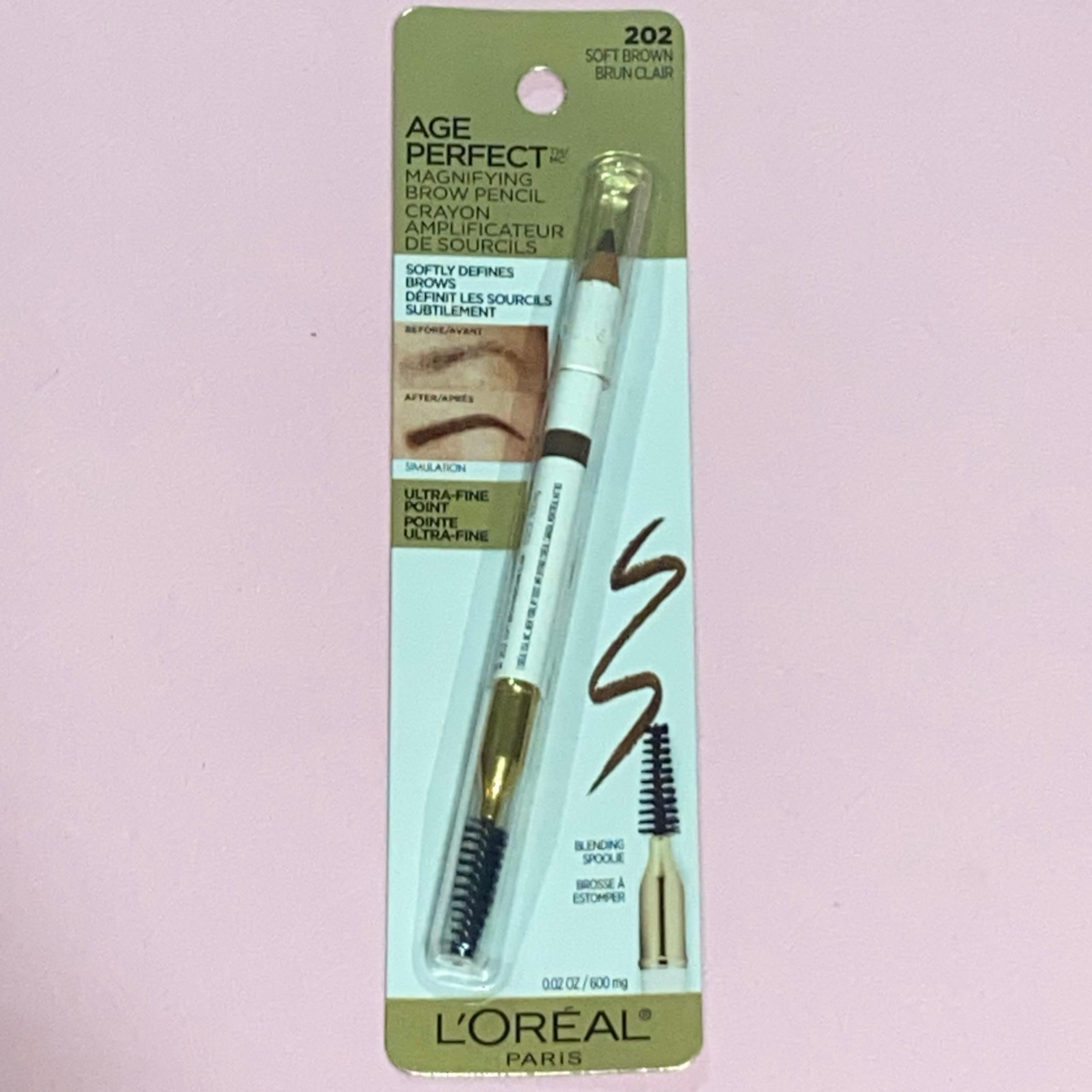 L'Oréal Paris Age Perfect Brow Pencil, Soft Brown - with Vitamin E #202 - L'Oreal