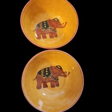 5 Piece Pier 1 Elephant Themed Pasta Serving Bowl Set