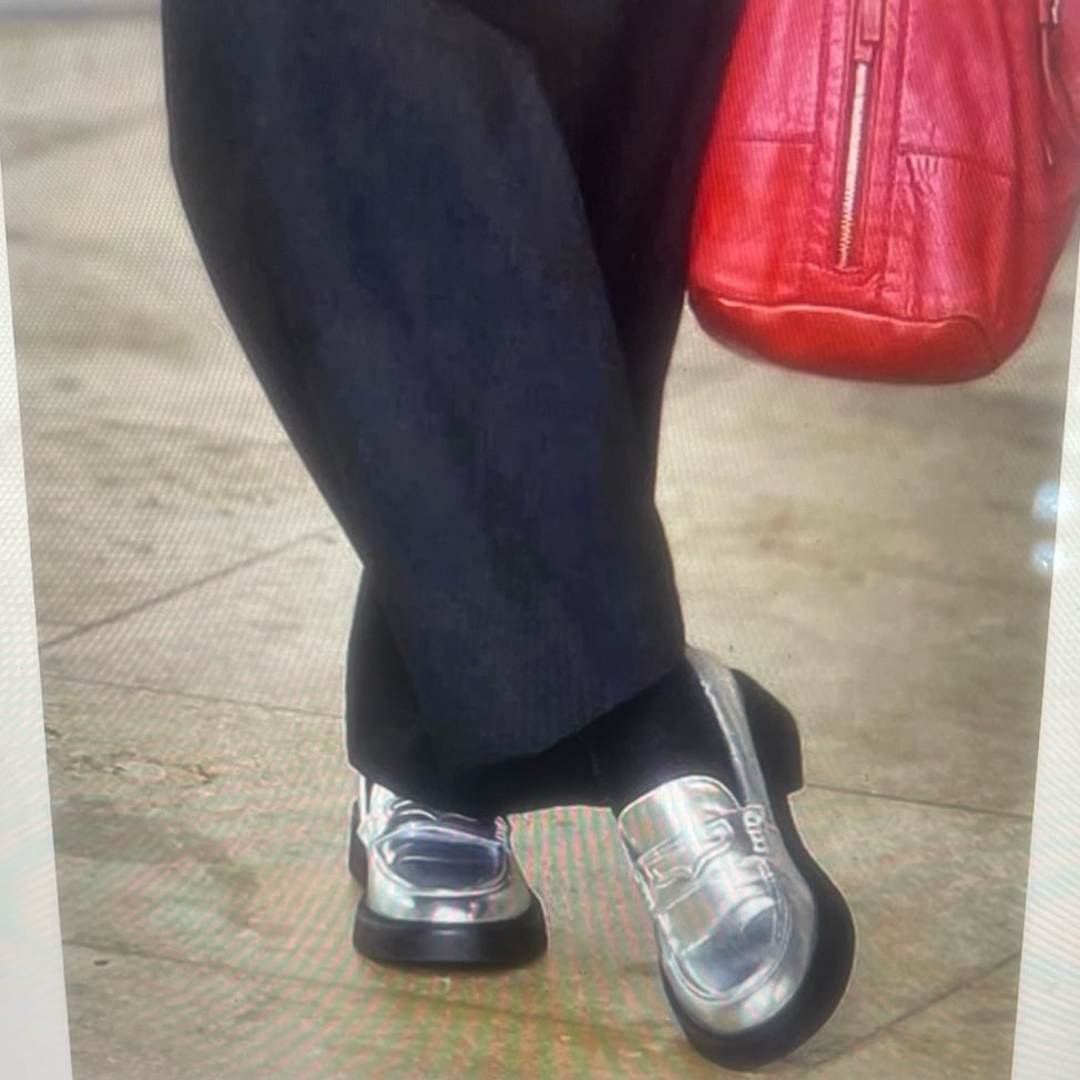 New ZARA Metalluc Silver Loafers - Size 7.5