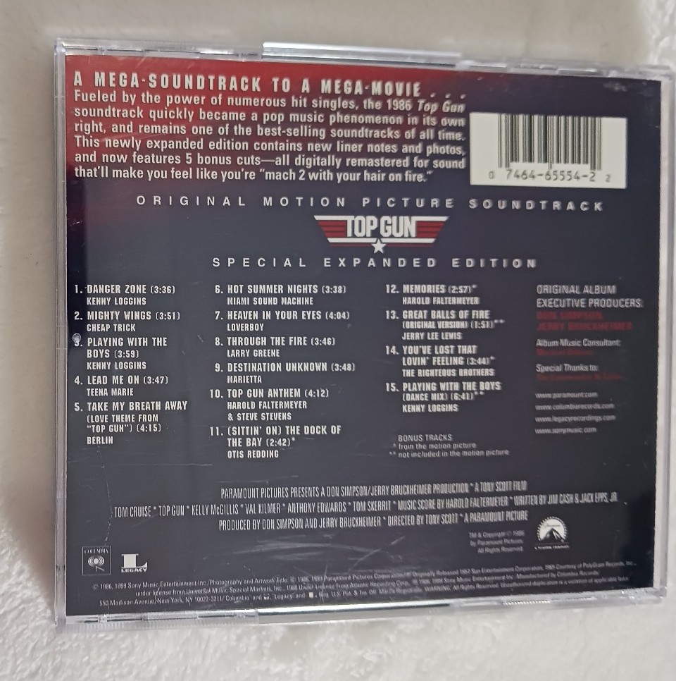 TOP GUN soundtrack CD - detail