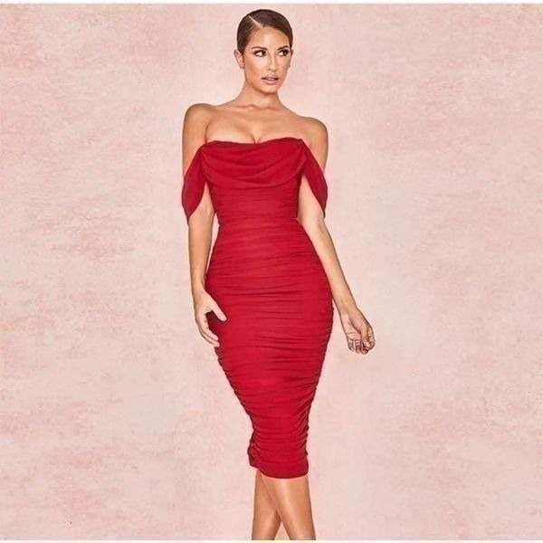 Off the shoulder Runched Dress
