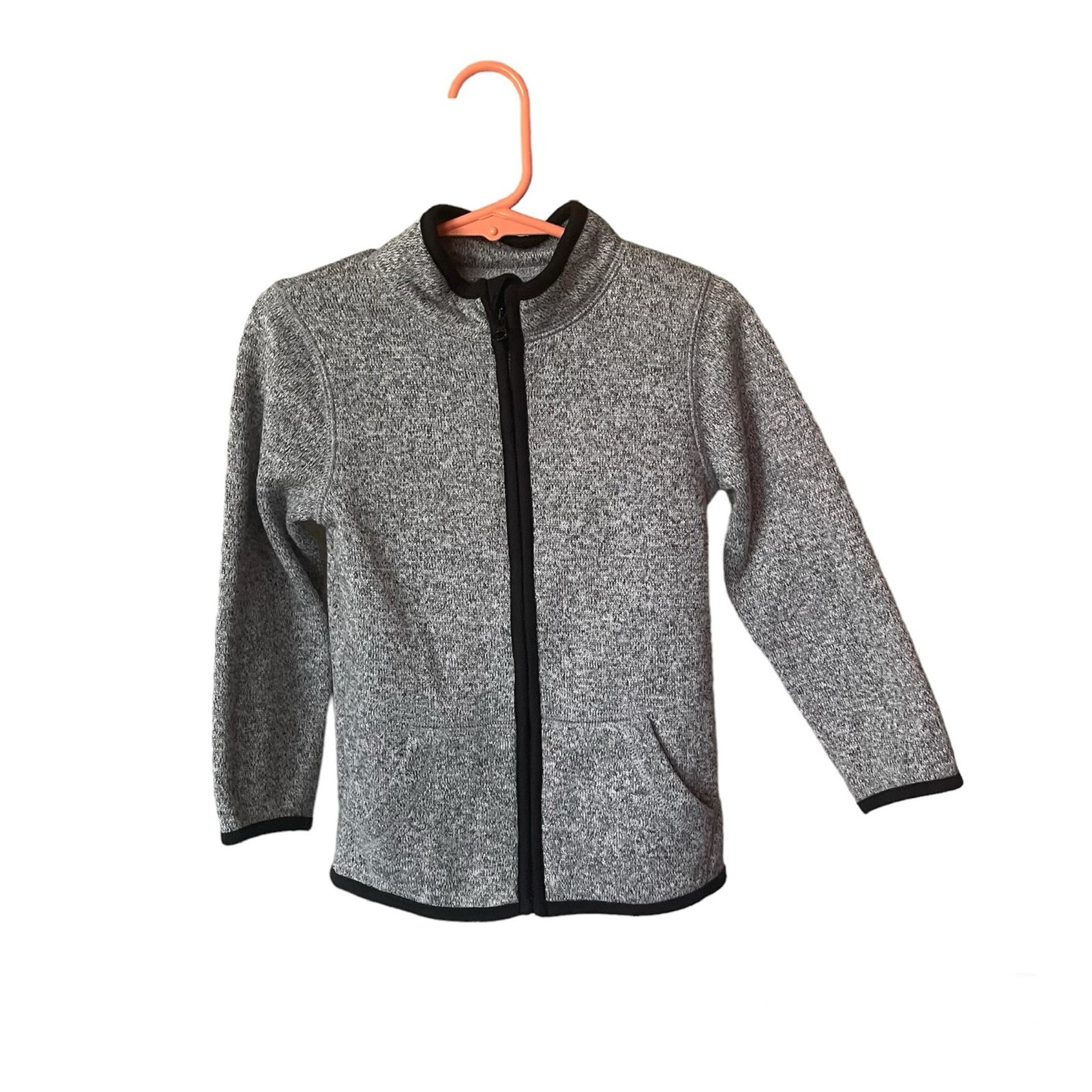 Jumping Beans Gray Fleece Zip-Up Pockets Sweater