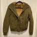 Old Navy Army Green Sherpa Lined Hooded Military Zippered/Button Jacket Size S