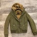 Old Navy Army Green Sherpa Lined Hooded Military Zippered/Button Jacket Size S