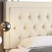 NEW Modern Beige Bed Frame, Bedroom Furniture Queen Size, Tufted Bed Frame