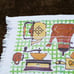 Vtg Kitchen Rug 70s Coffee Tea Pot Grinder Rolling Pin (lb)