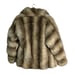 Vintage 80s Jordache Faux Fur Coat Sz 7/8 Browns/Grays Lined Made In USA - READ