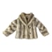 Vintage 80s Jordache Faux Fur Coat Sz 7/8 Browns/Grays Lined Made In USA - READ