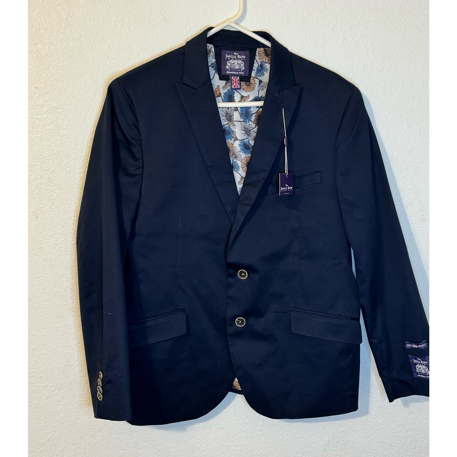 The Savile Row Company Men’s Brixton Sport Coat Size 42S Floral Lined