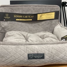 Dog Car Seat, Portable Pet Booster Seat (Light Grey, 22 L x 18 W in)