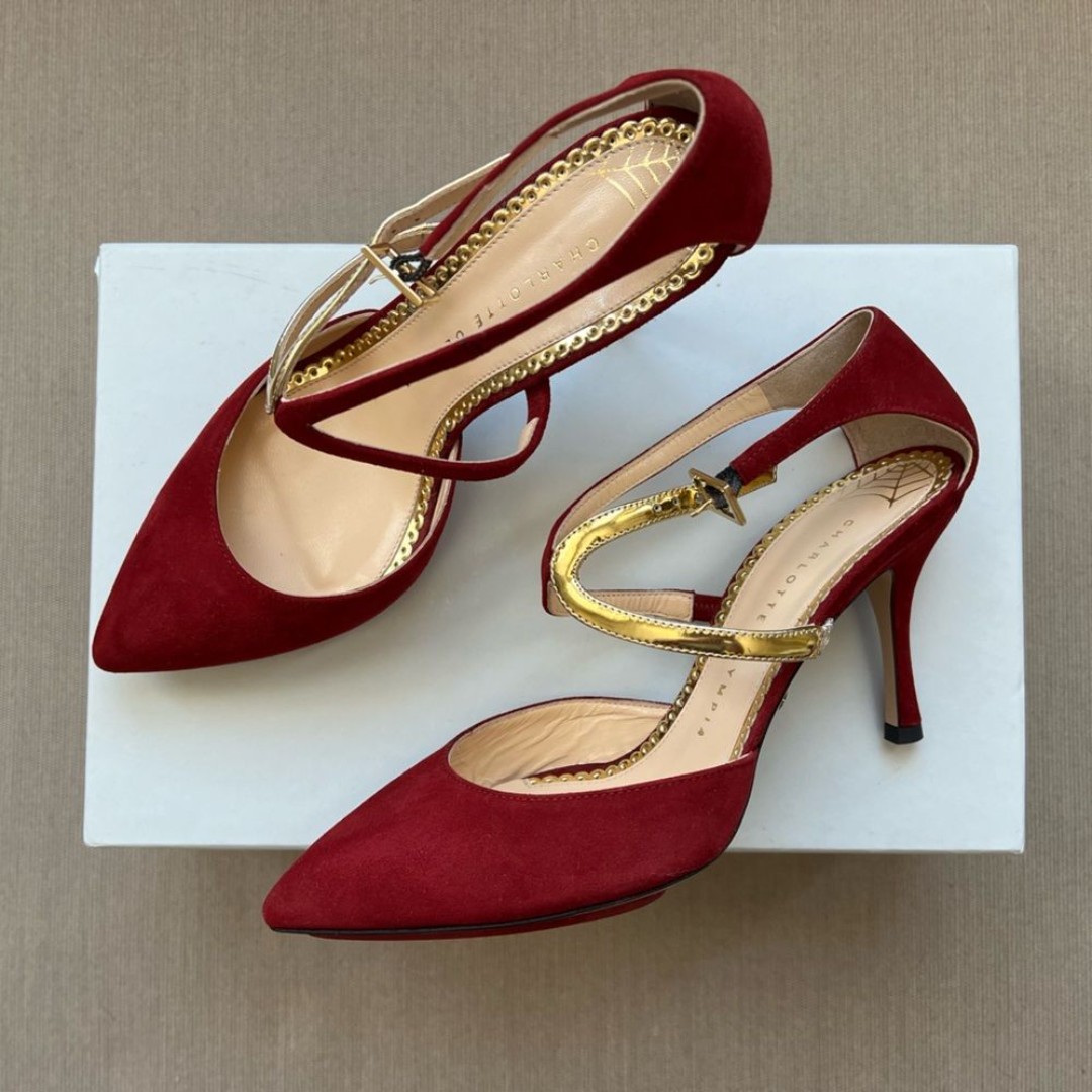 Charlotte Olympia Red Suede Pumps Size 36