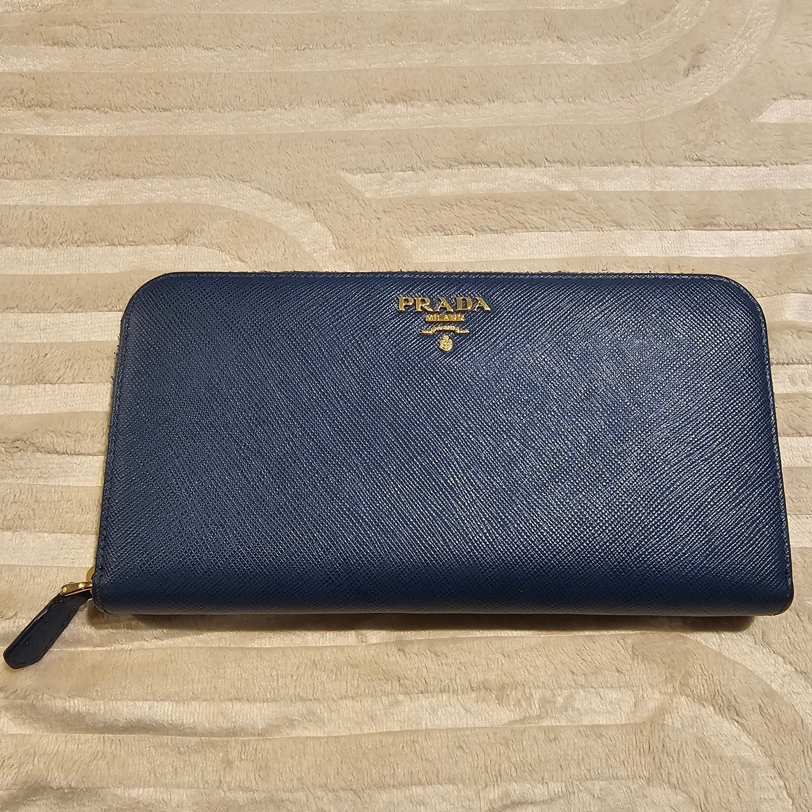Authentic Prada Blue Zippy Wallet