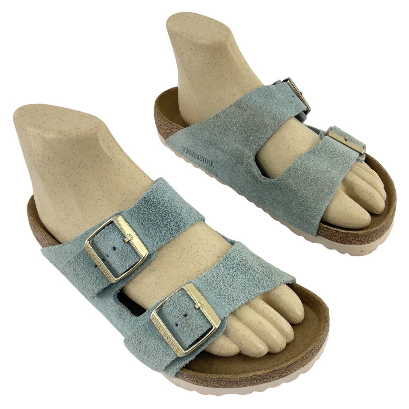 Birkenstock Arizona Light Blue Suede Leather Slides Women’s Size 6 Preowned