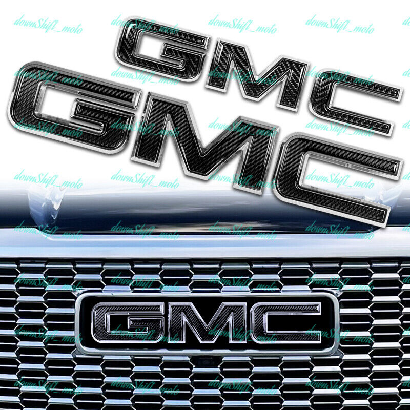 For 2020-2024 GMC Acadia Terrain Yukon Yukon XL Front & Rear Emblem Set Carbon