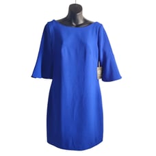 Vince Camuto Dress Women's Blue Half Sleeve Bell Cuff Crewneck Lined Sz 6 NWT