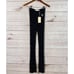 Aya Muse Womens Leggings Sz M Navy Blue Flecked Mid Rise Ribbed Knit Goth NWT