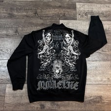 Vintage Y2K MMA ELITE Jacket Black Skull Grim Reaper Script Print - Men's Medium