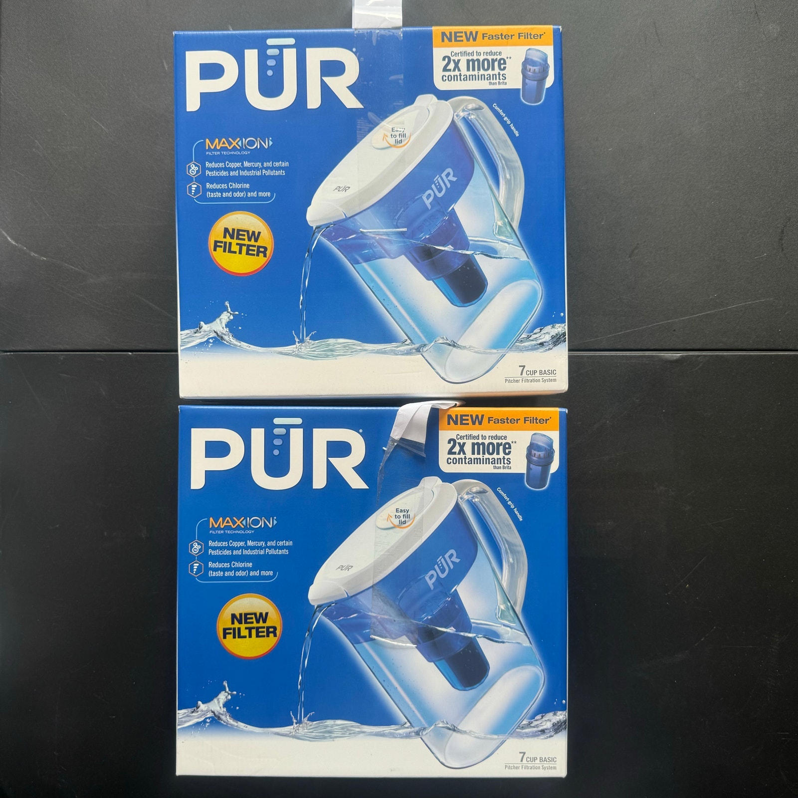 NWT PUR Max Ion 7 Cup Water Pitcher Filtration System With New Filter Lot of 02