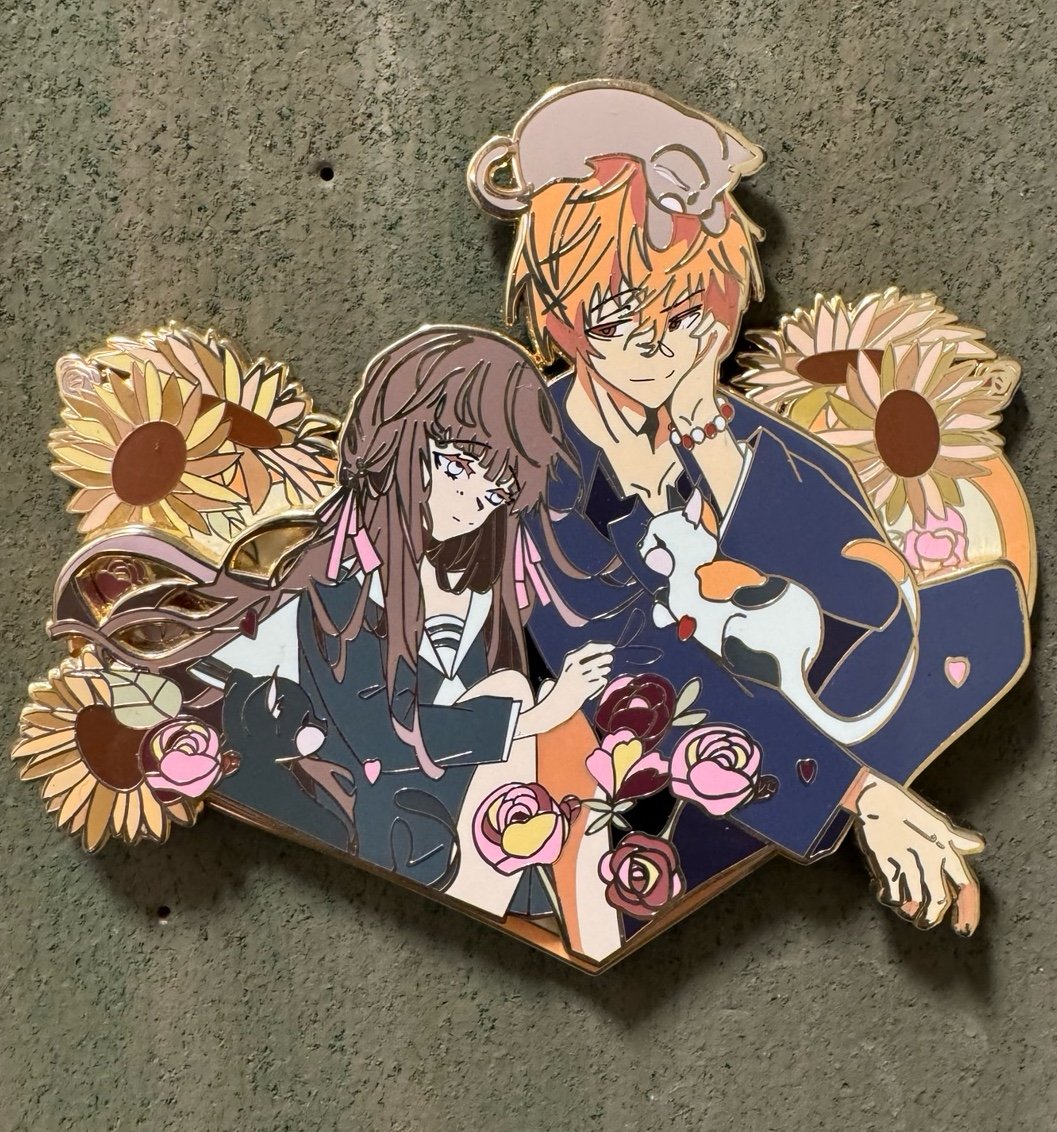 Fruits Basket Kyo Sohma x Tohru Honda Heart Enamel Pin