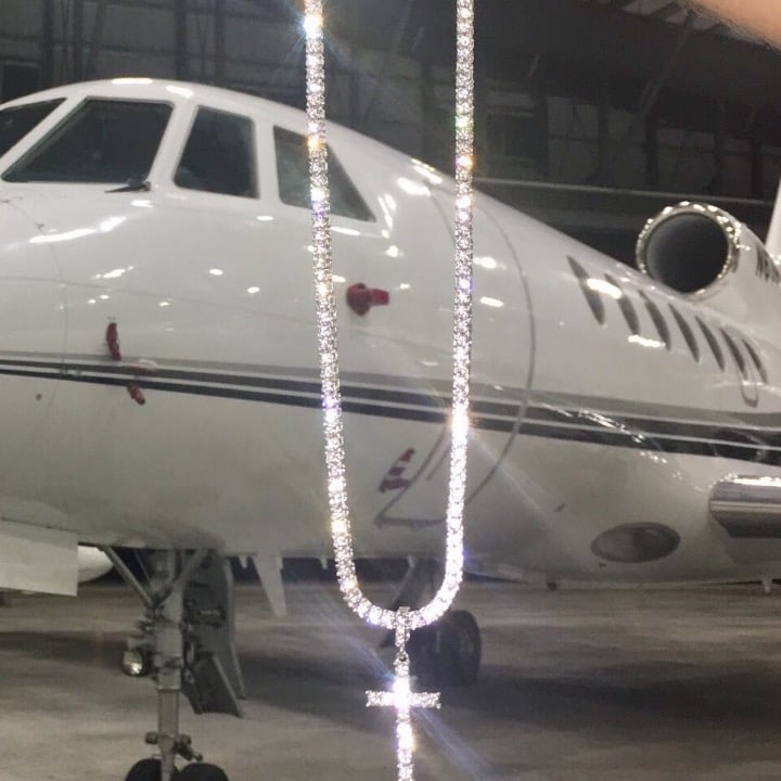 FULL DIAMONDS CZ 18K WHITE GOLD CHAIN