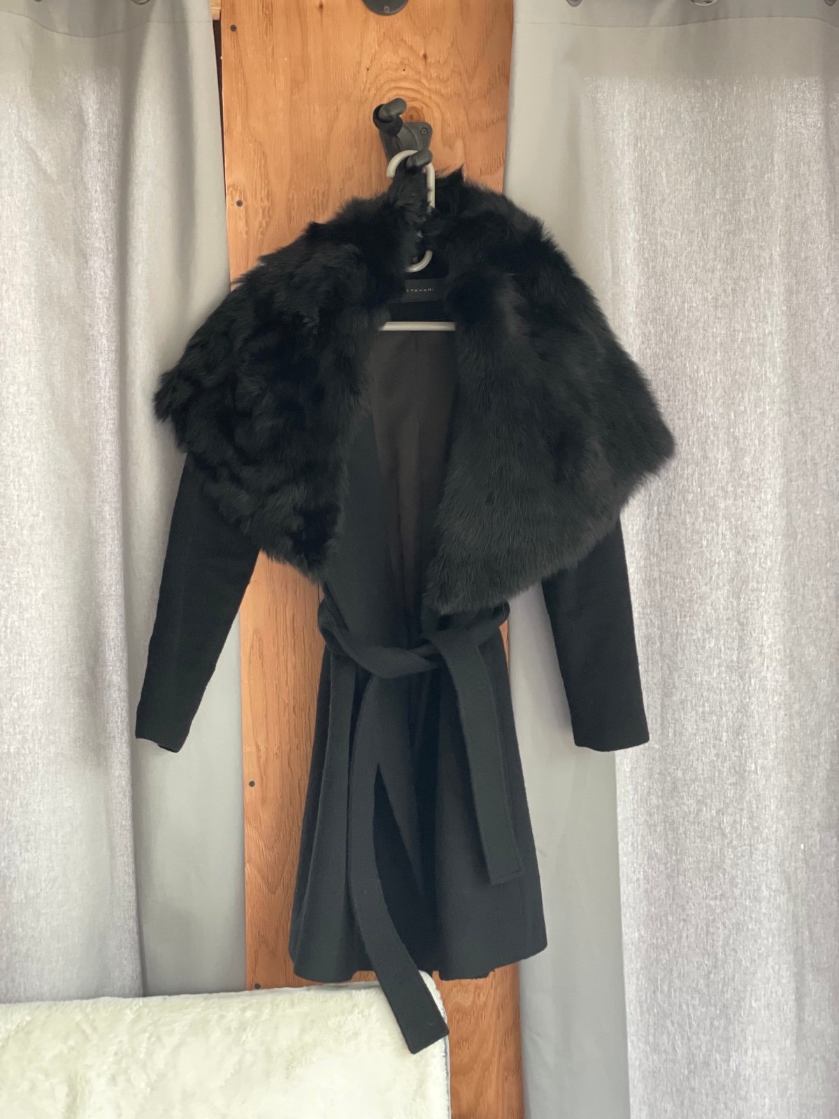 Elietahari black fur coat