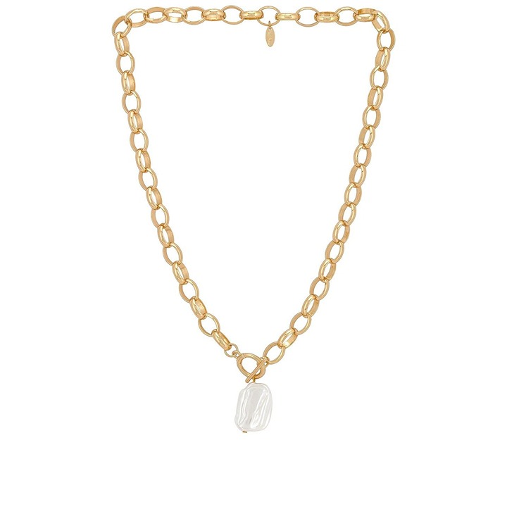 NWT Ettika Women's 18K Gold Plated Chain with Acrylic Pearl Fashion Necklace