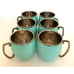 6 Fiesta Copper Mule Mugs Turquoise 18oz Homer Laughlin 1986 Cabin Cottagecore