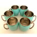 6 Fiesta Copper Mule Mugs Turquoise 18oz Homer Laughlin 1986 Cabin Cottagecore