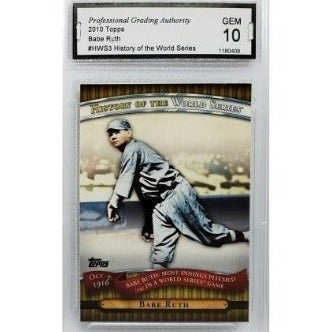 GRADED 10! BABE RUTH BASEBALL CARD 2010