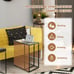 Furniture Home Décor Sofa End Table Coffee Side Table with Glass Top L2