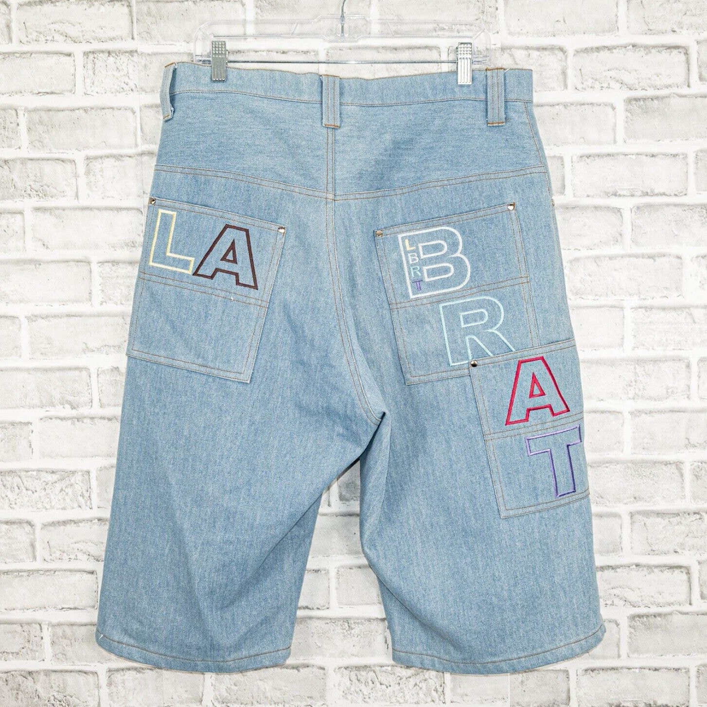 LABRAT Tokyo size Large Denim Jean Shorts Y2K style in blue