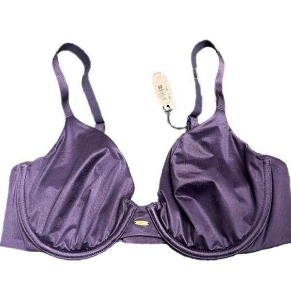Victoria’s Secret Supersoft Satiny Fabulous unlined semi demi bra purple 34C