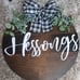 Custom wood round door sign