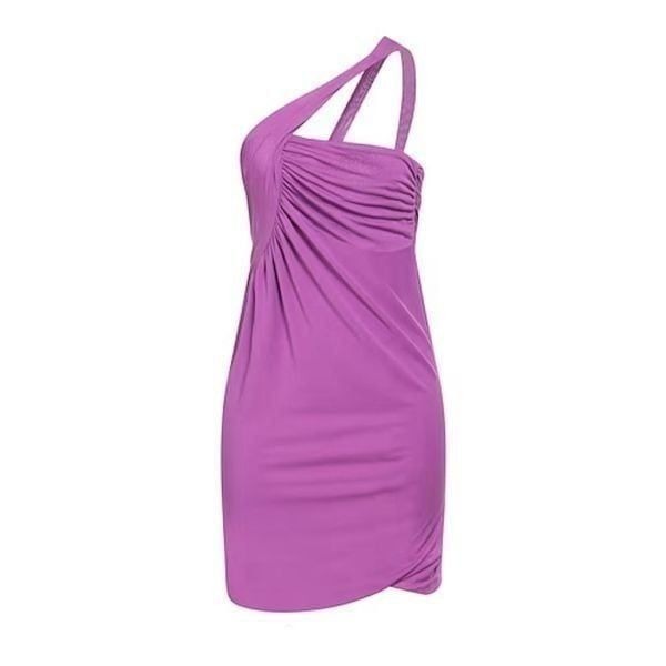 Pinko One-Shoulder Mini Dress Purple Size M