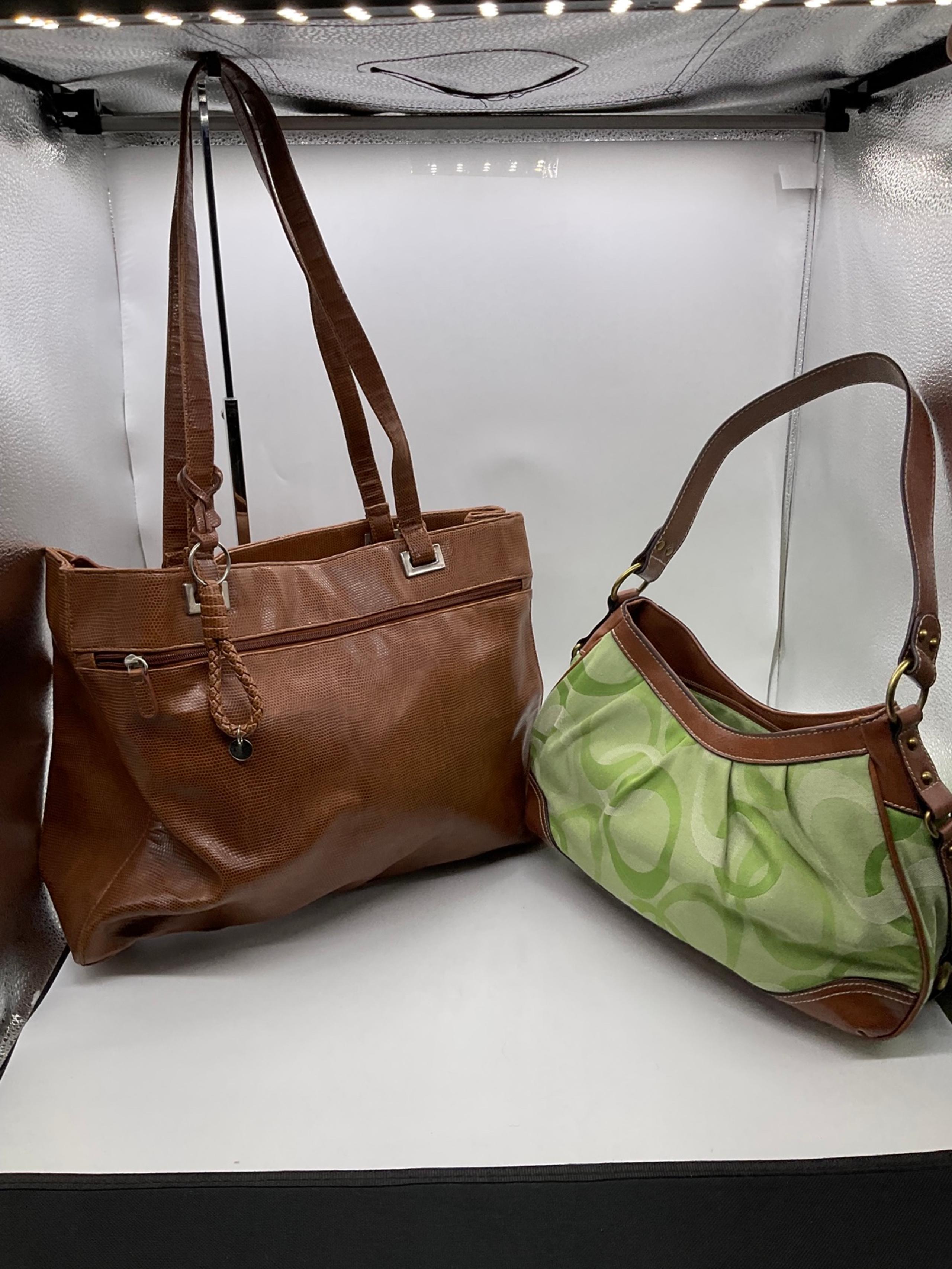 COLDWATER CREEK AND TARGET GREEN COTTON SHOULDER BAGS