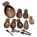 Vintage Monkey Pod Pineapple Shape Wooden Bowls Hawaii Set Of 13 Alii Mid 1970s