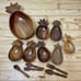 Vintage Monkey Pod Pineapple Shape Wooden Bowls Hawaii Set Of 13 Alii Mid 1970s