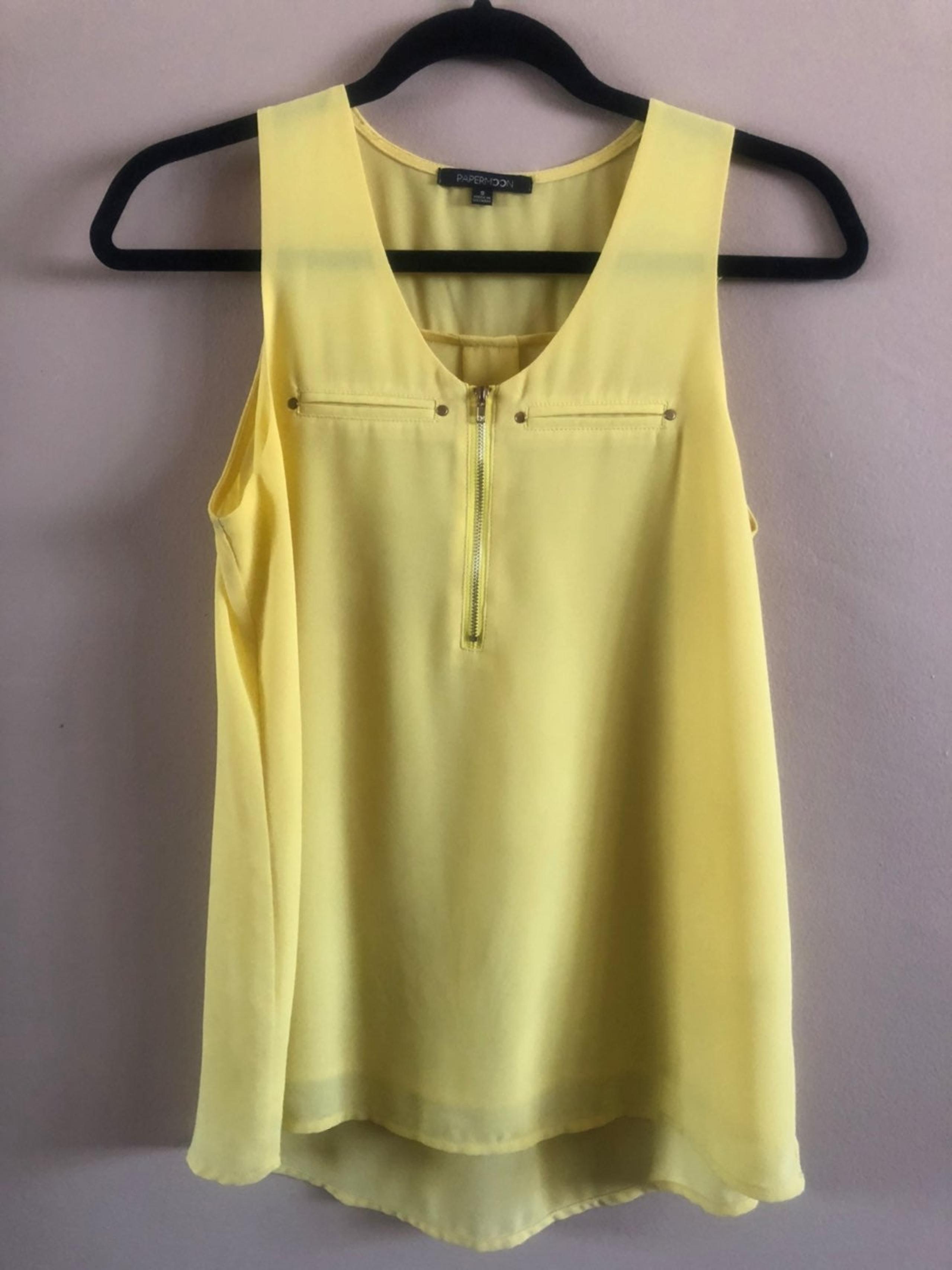 yellow tank top