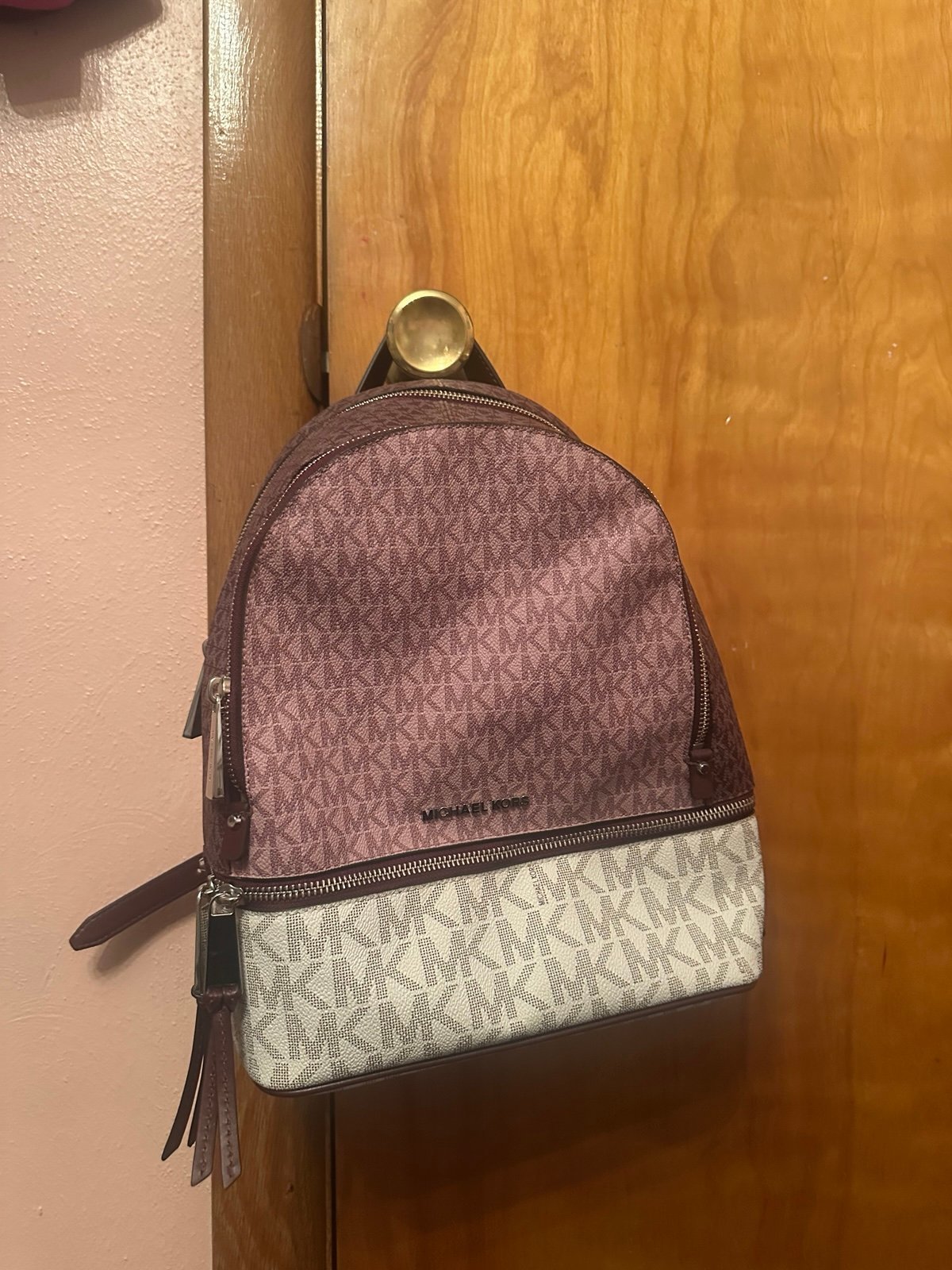 Micheal Kors Maroon Mini Backpack