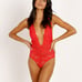 We Are HAH Comin' In Haht Lace Bodysuit XS Siren Red