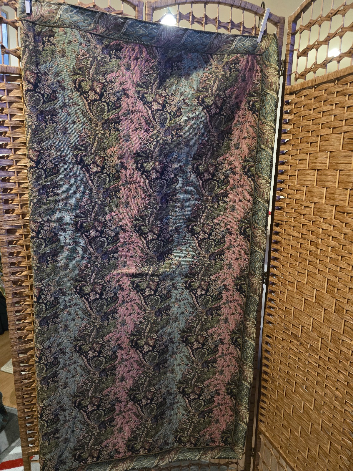 VTG Tapisserie Ambiances De France Paris-Bruxelles NY Floral Tapestry 55