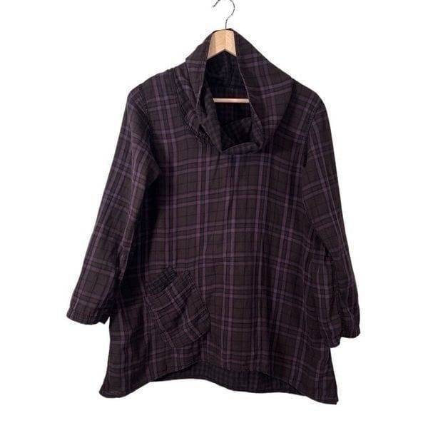 Iridium Womens Tunic Top Size Medium Gauzy Cotton Reversible Boho Lagenlook