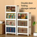 Plastic Foldable Storage Box With Doors, Stackable Clothes Storage-ADAW414