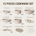 15pcs Pots and Pans Set, Nonstick Cookware Set Detachable Handle